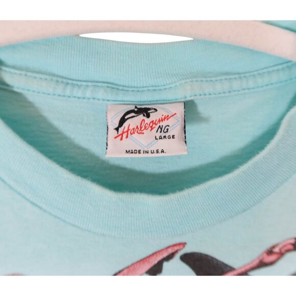 Vintage SHEDD AQUARIUM Chicago All Over Marine Animal Print Sz L Nature Science - Picture 7 of 8